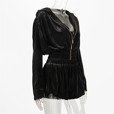 Velvet Crop Hoodie