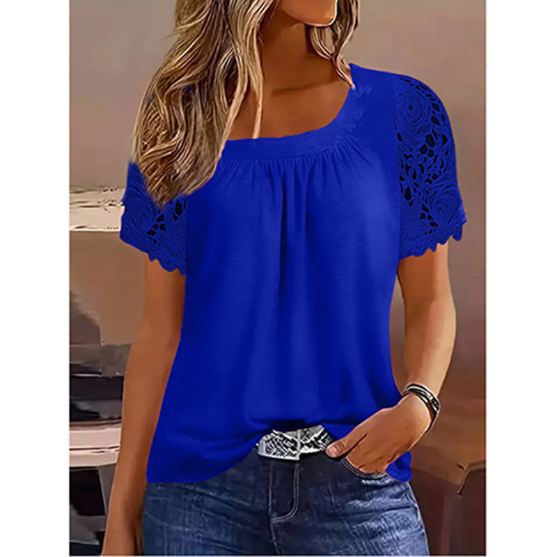 Short Sleeve Lace Top – Women