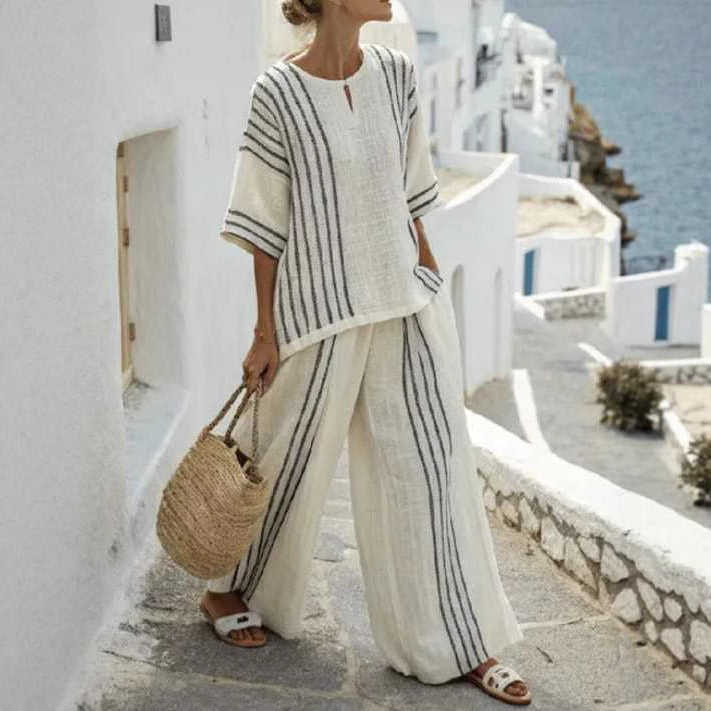 Linen Top Pants Set
