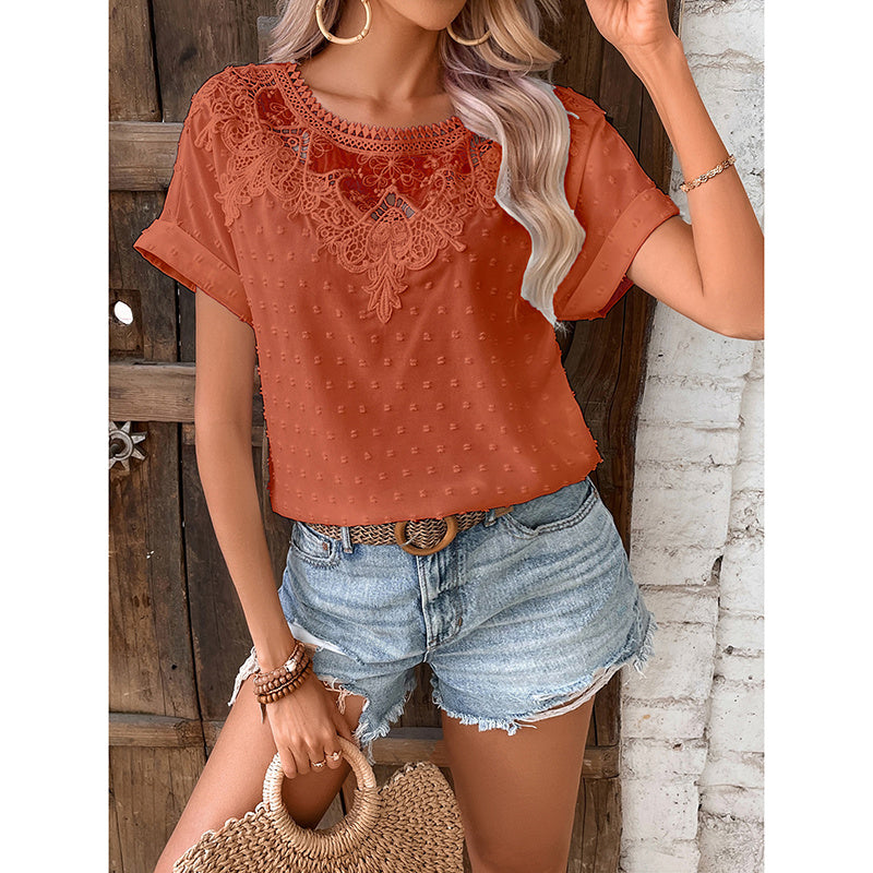 Women's Lace Floral Top