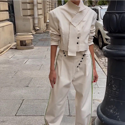 Lapel Short Suit Set