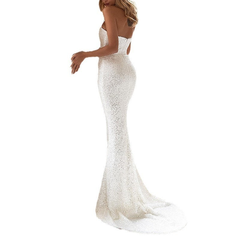 Women's White Sequin Fashion Dress - Shé Hauté
