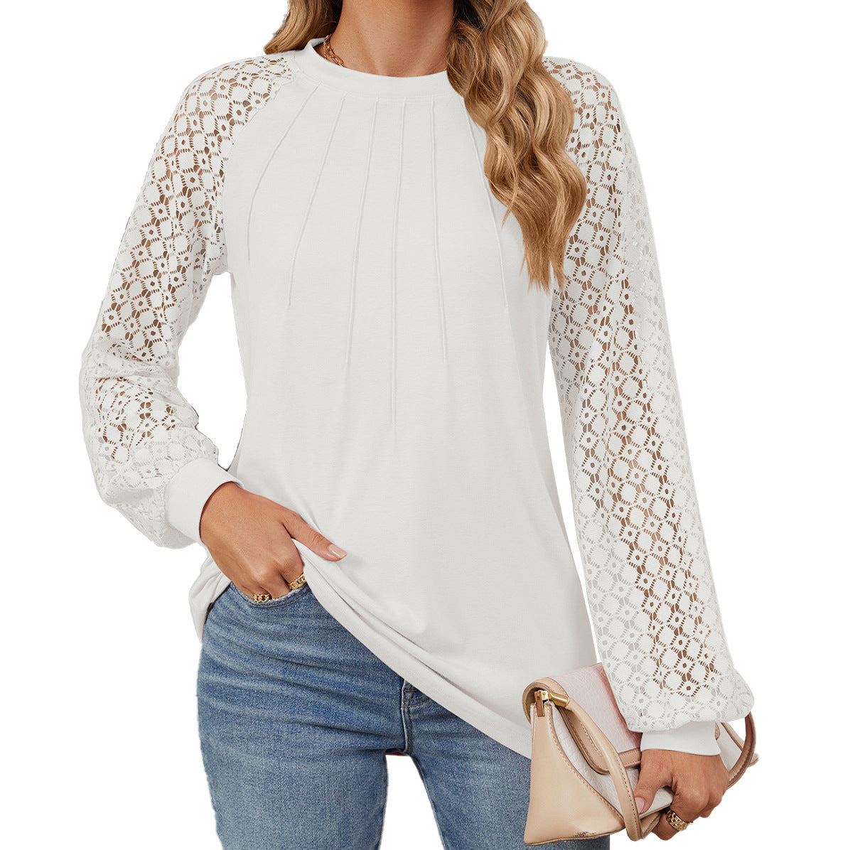 Round Neck Lace T-Shirt