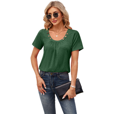 Pleated Short Sleeve Top