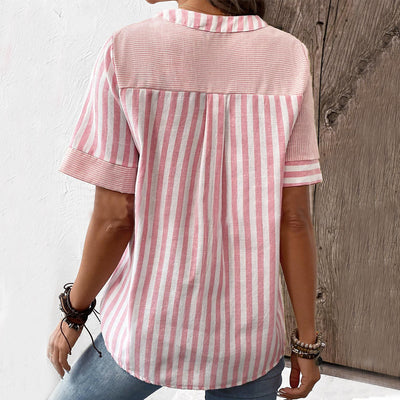 Chemise à manches courtes et col en V