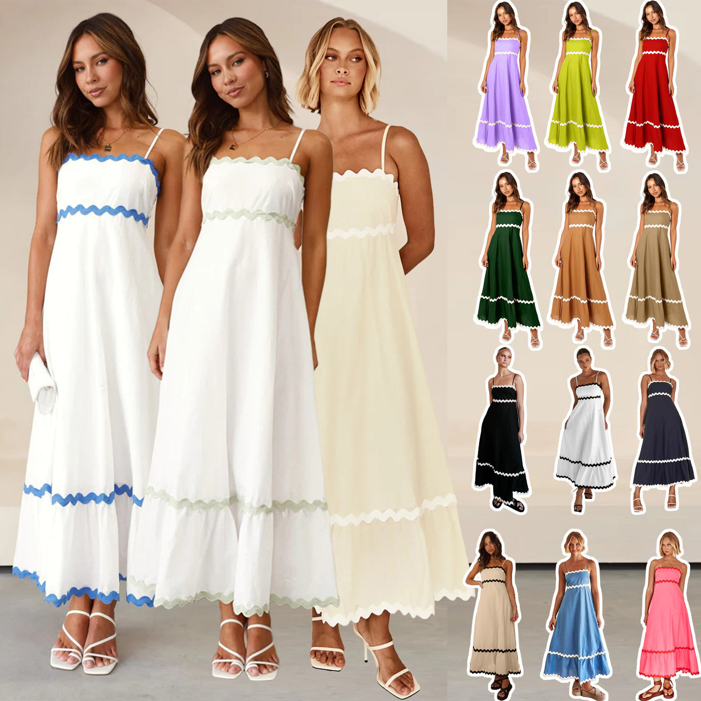 Solid Color Beach Maxi Dress