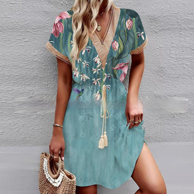 Robe imprimée à la taille 