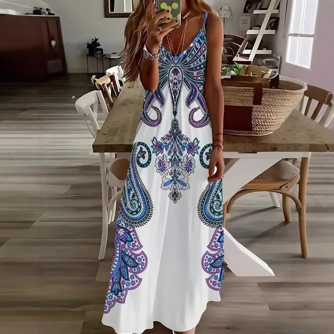 Printed V-Neck Jumpsuit