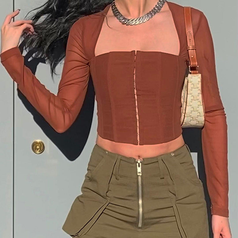 Mesh Long Sleeve Cardigan