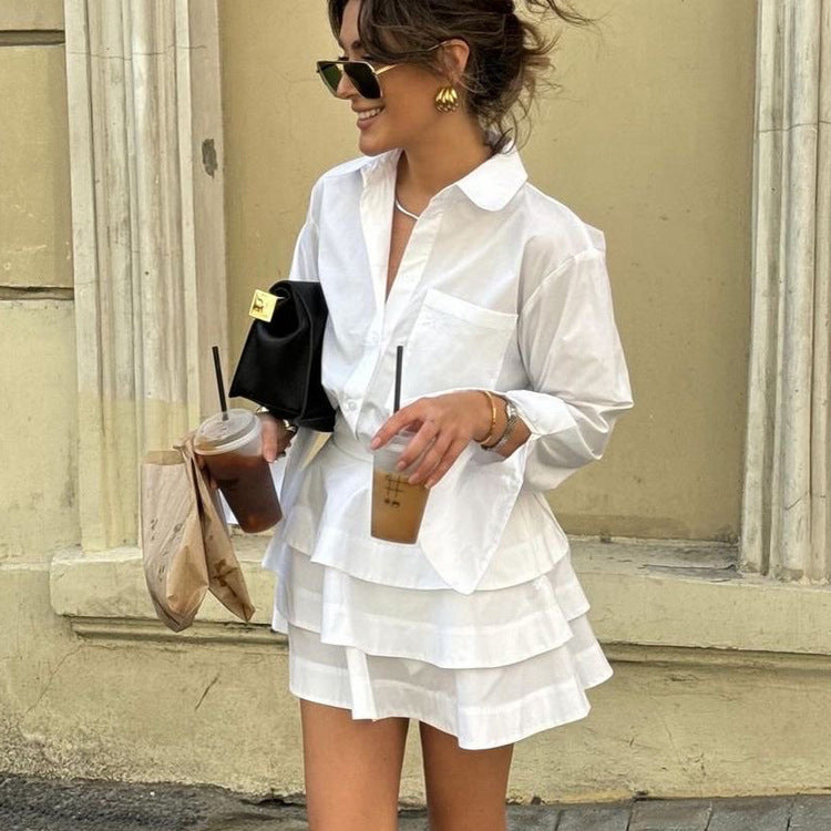 Ensemble chemise et robe à revers