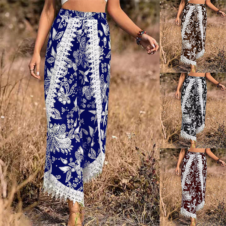 Pantalon décontracté en dentelle