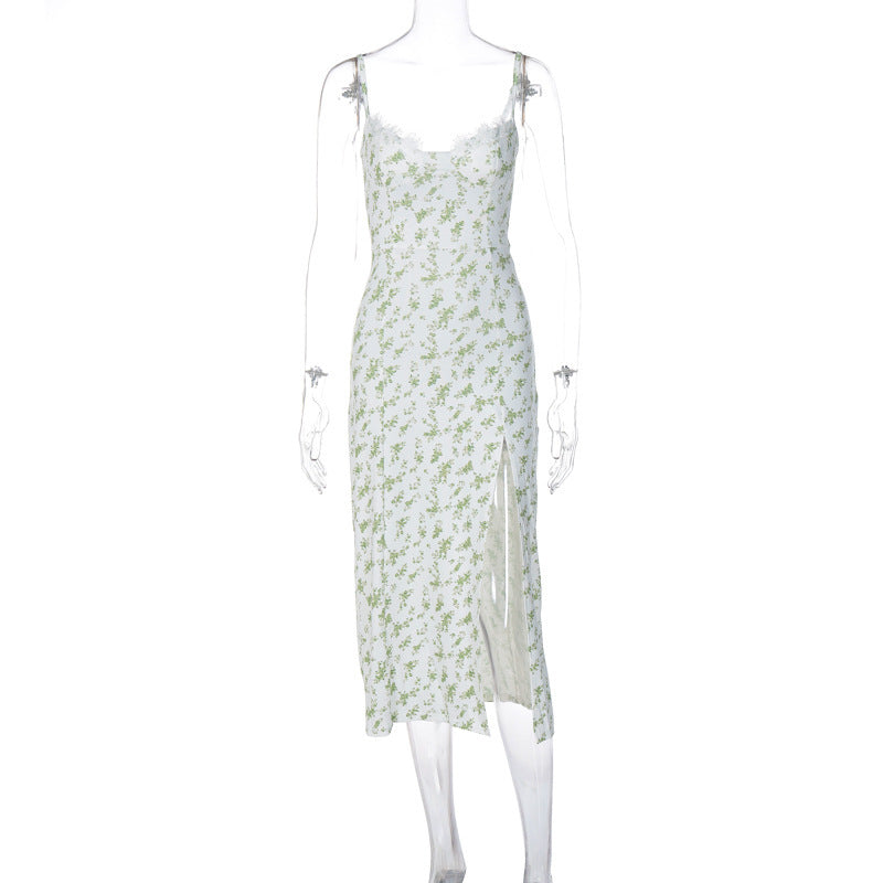 Robe nuisette en dentelle à fleurs