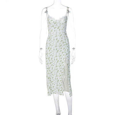 Robe nuisette en dentelle à fleurs