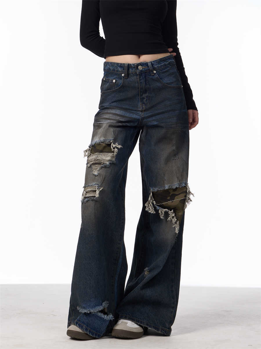 Denim camouflage déchiré