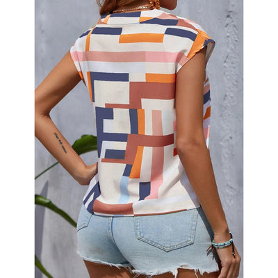 Women's Geometric V-Neck Top