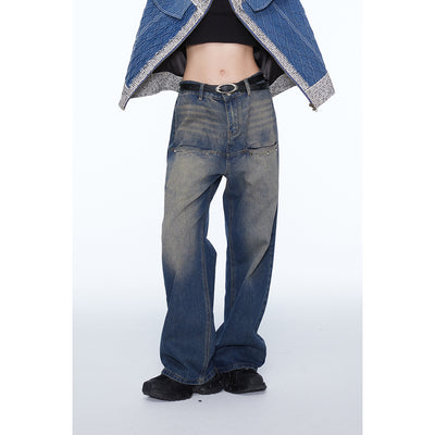 Pantalon en jean délavé