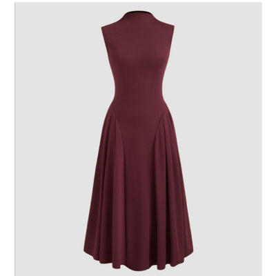 Robe unie à col haut