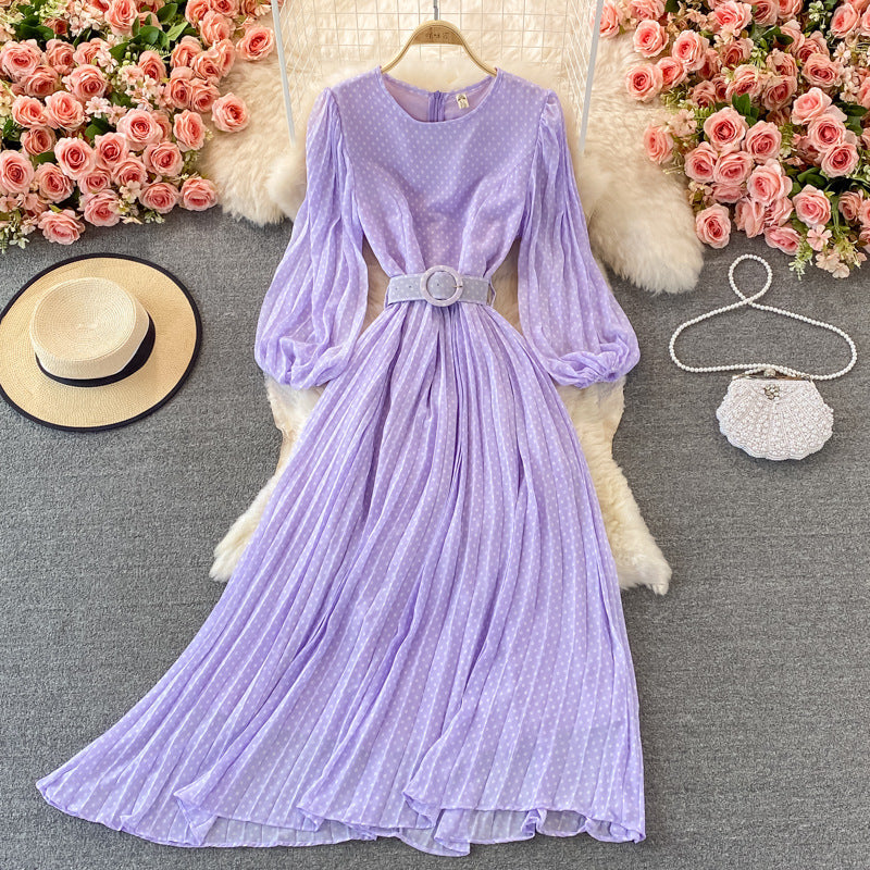 Robe en mousseline à pois