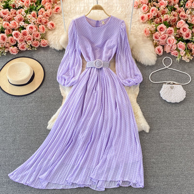 Robe en mousseline à pois