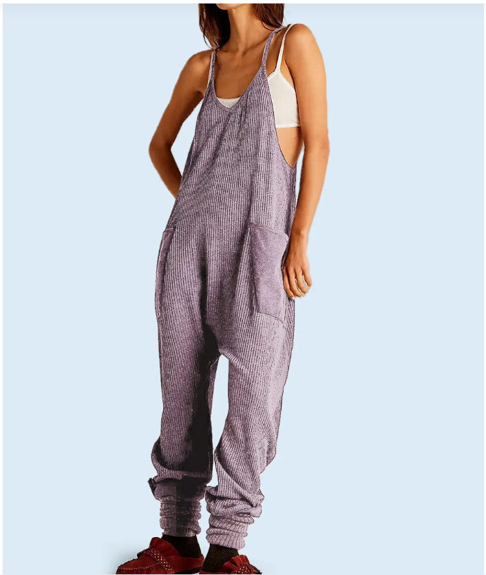 Pantalon à bretelles décontracté