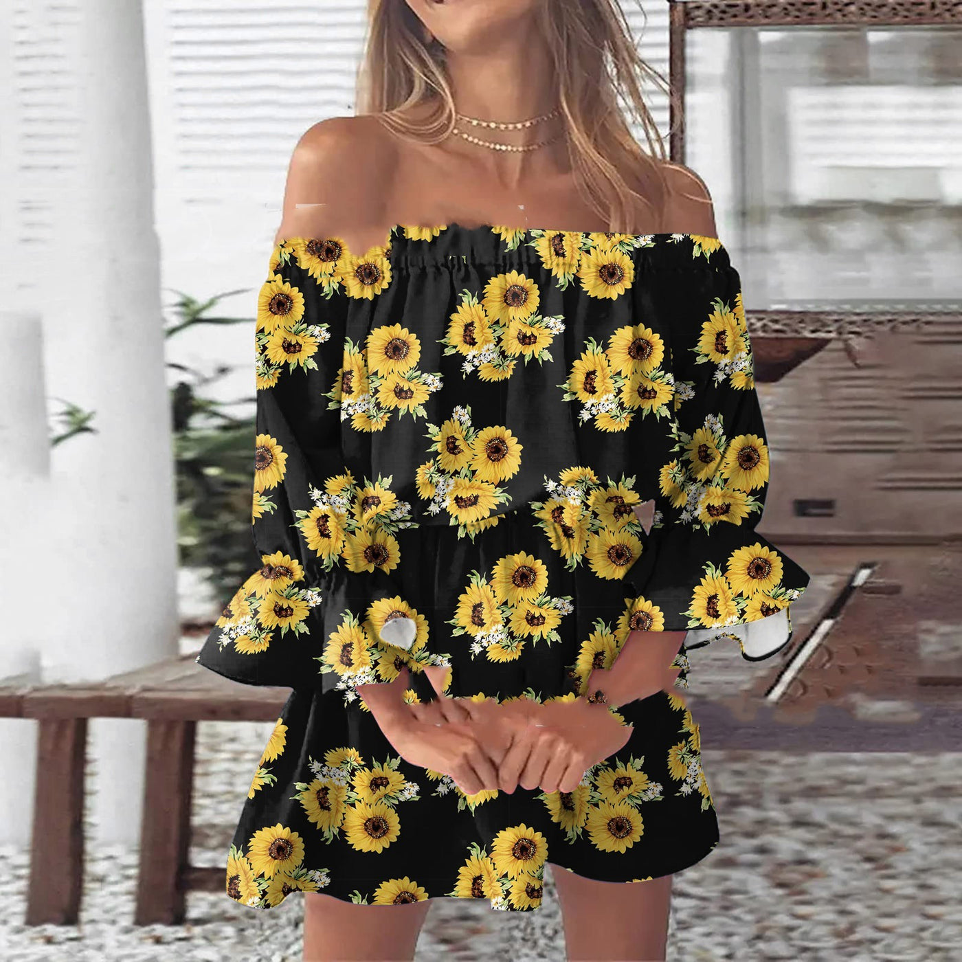Robe imprimée plissée 
