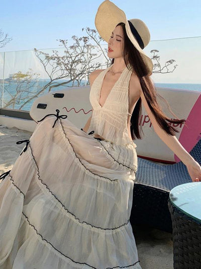 Lace-Up Skirt Set