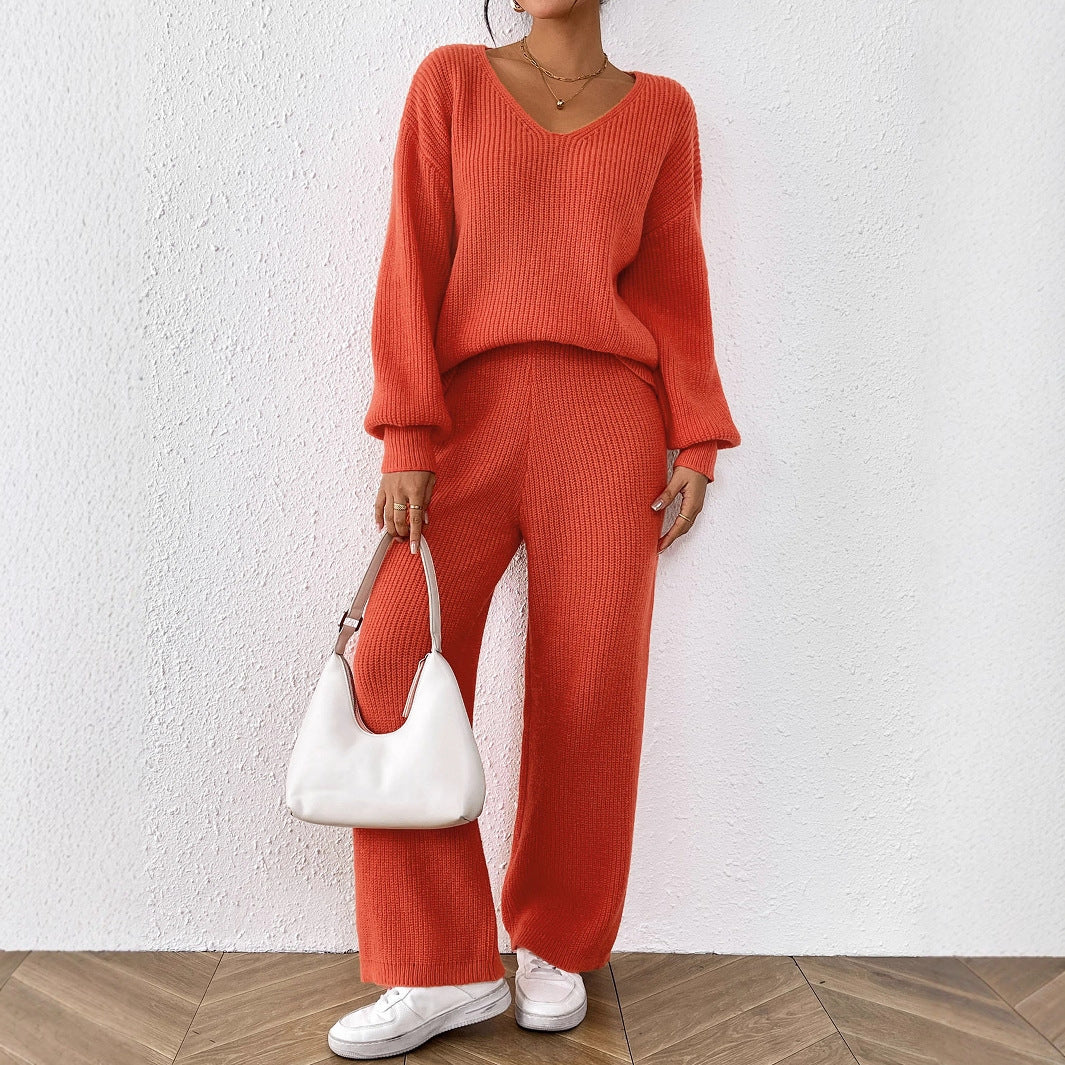 Casual 2-Piece V-Neck Suit