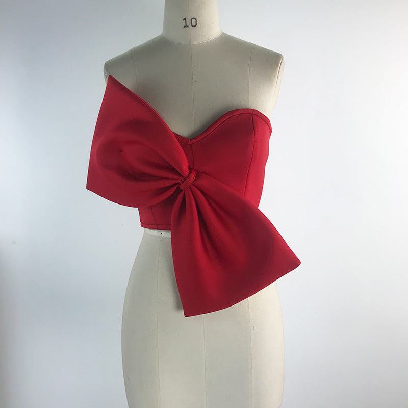 Crop Off Shoulder Bow