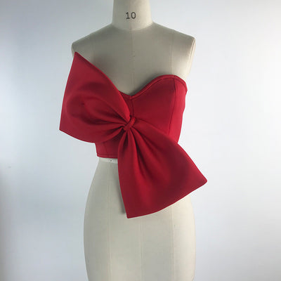 Crop Off Shoulder Bow