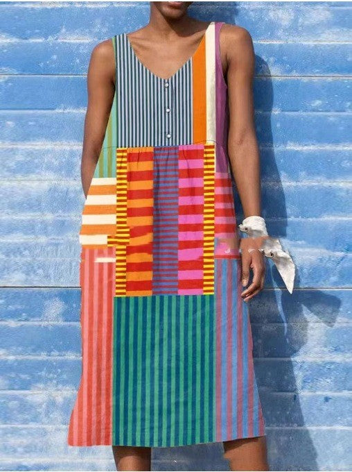V-Neck A-Line Dress