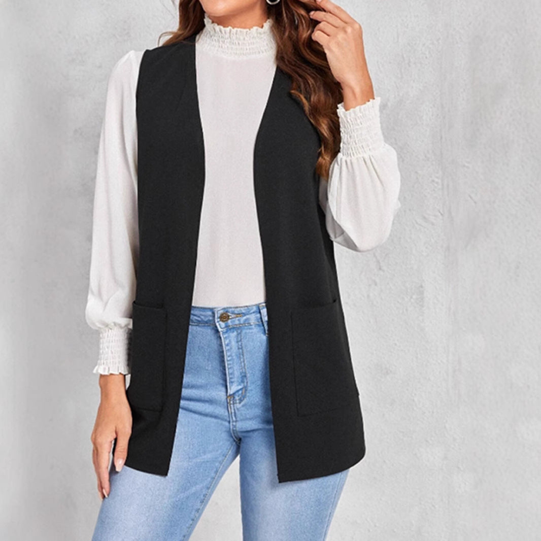 Nouveau cardigan en tricot sans manches