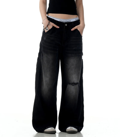 American Retro Tattered Jeans Jeans - Shé Hauté