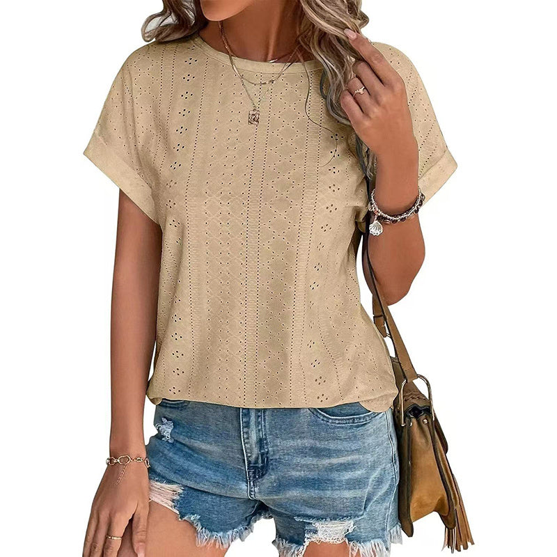 Women's Eyelet Embroidery Tee