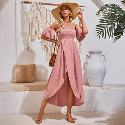 Ruffle Pleated Beach Dress
