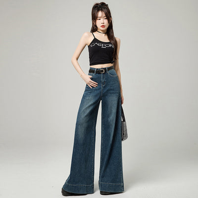 Women's Simple Korean Wide-Leg Jeans - Shé Hauté
