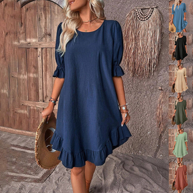 Solid Color Loose Dress