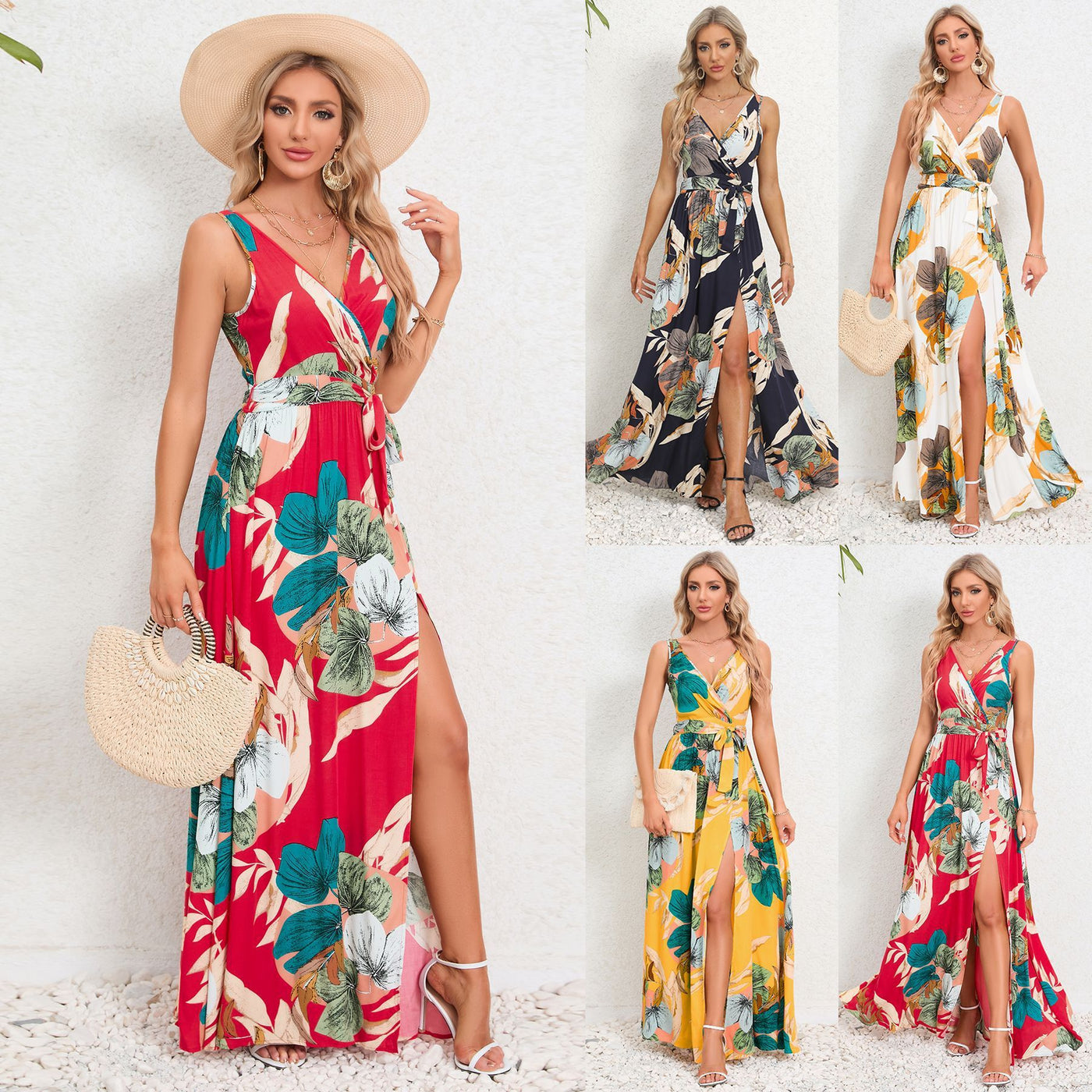 Floral V-Neck Maxi Dress