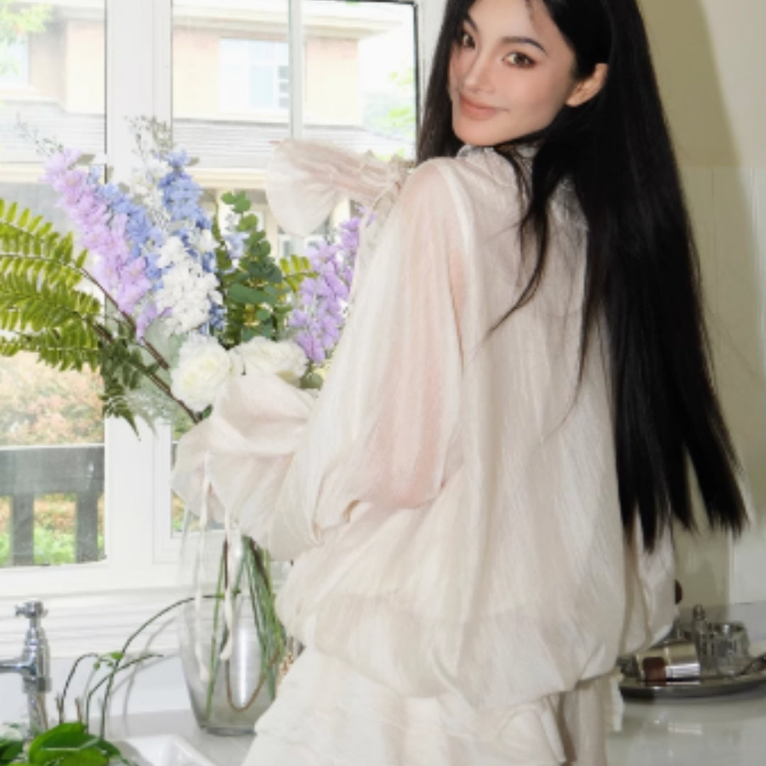 Lace Lantern Sleeve Set