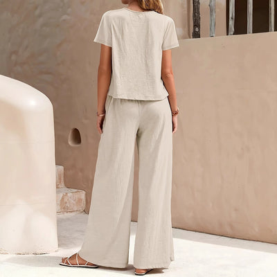 Solid Top Pants Set