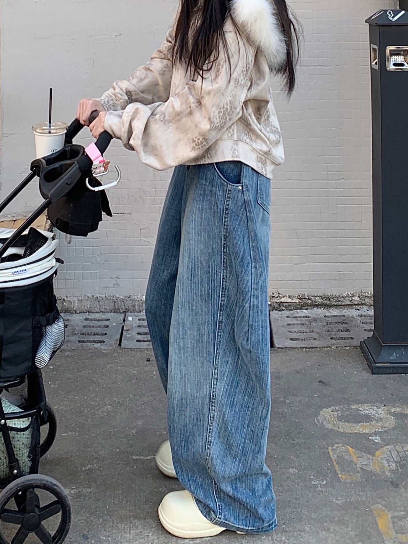 Denim ample délavé