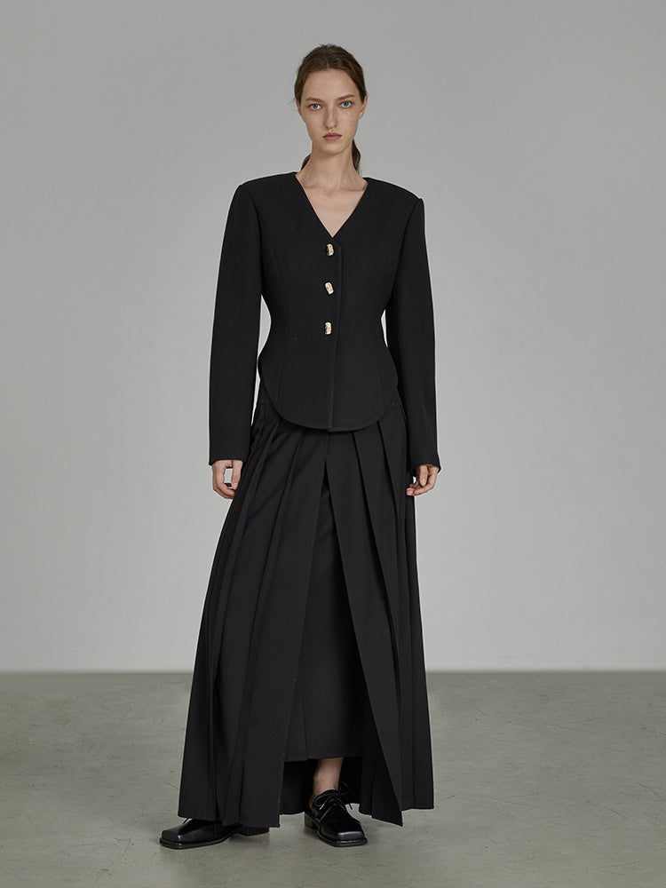 Cropped V Blazer