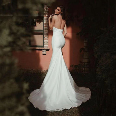 Women's Tube Top Satin Fishtail Gown - Shé Hauté