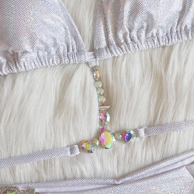 Ensemble bikini dos nu à paillettes