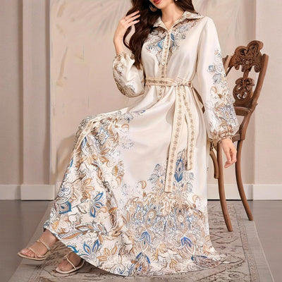 Lapel Print Dress