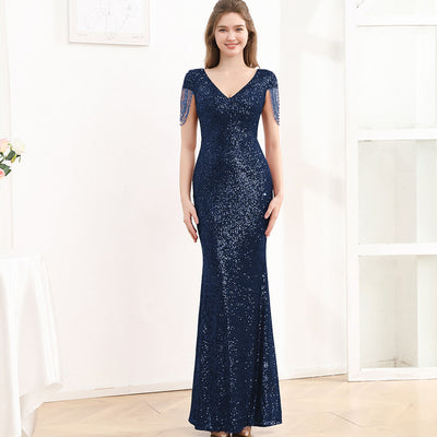 Slimming Sequin Long Dress - Shé Hauté