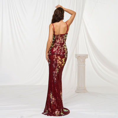 Off-Shoulder Sequin Evening Dress - Shé Hauté