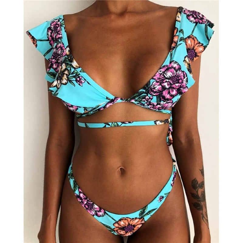 Swimsuit Split Printed Bikini - Shé Hauté