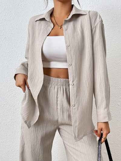 Solid Shirt Set