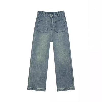 Women's Light Blue Wide-Leg Jeans - Shé Hauté