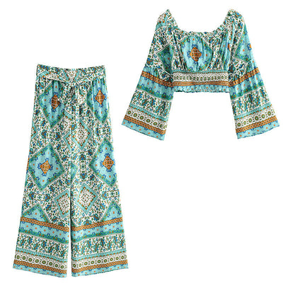 Fall Printed Suit Set
